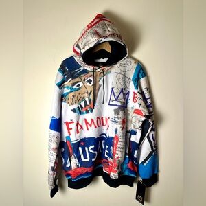 NWT JEAN-MICHEL BASQUIAT X MEMBERS ONLY Multicolored Unisex Hoodie Size Large